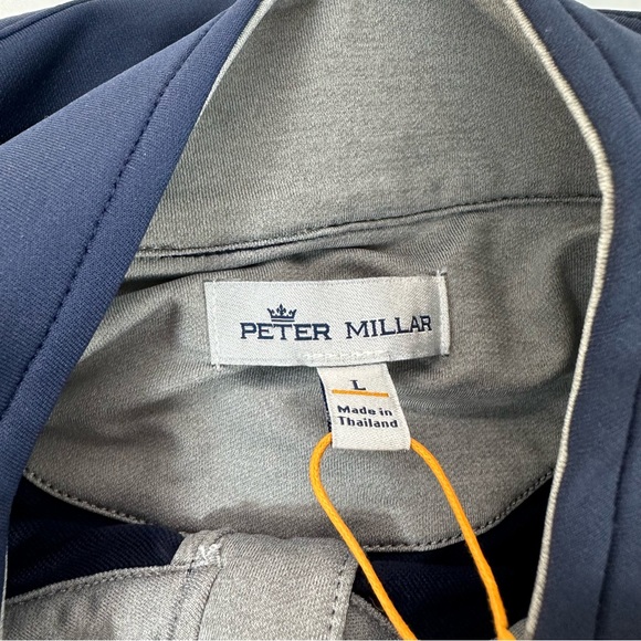 Peter Millar Performance Quarter-Zip Men’s Pullover Navy Blue ME0EK40 NWT - Picture 5 of 9